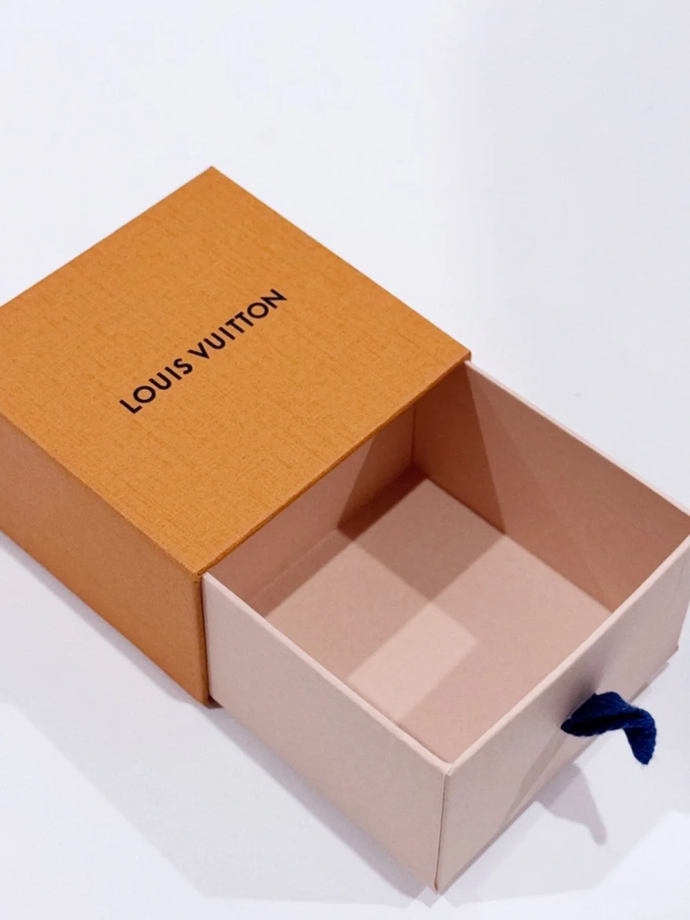 Louis Vuitton Orange Gift Bag + Small Drawer Box Ribbon Envelope Empty Set